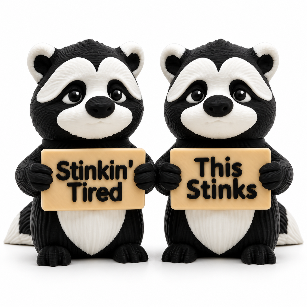 Stinkin' Tired / This Stinks – 3D Printed Skunk Figurine