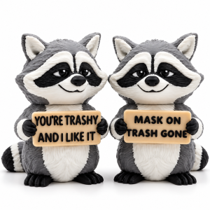 Trash Panda with Attitude – 3D Printed Raccoon Figurine